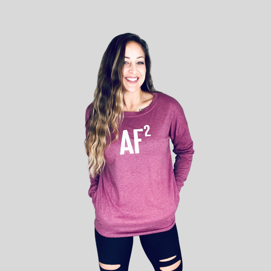 AF Squared Long Sleeve Tunic - Dark Pink (Was $38)