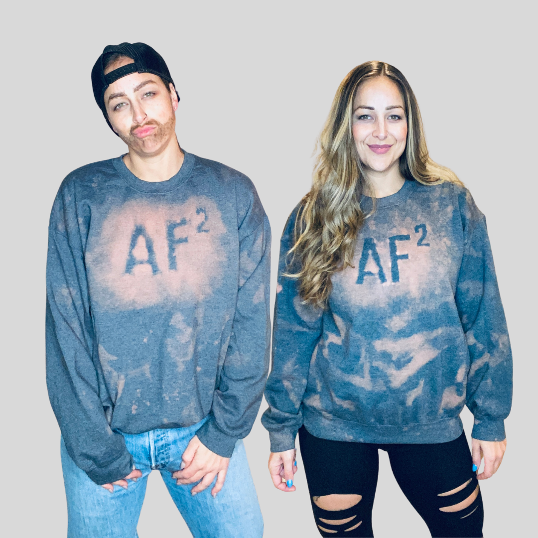 AF Squared Negative Space Design Sweatshirts - Grey